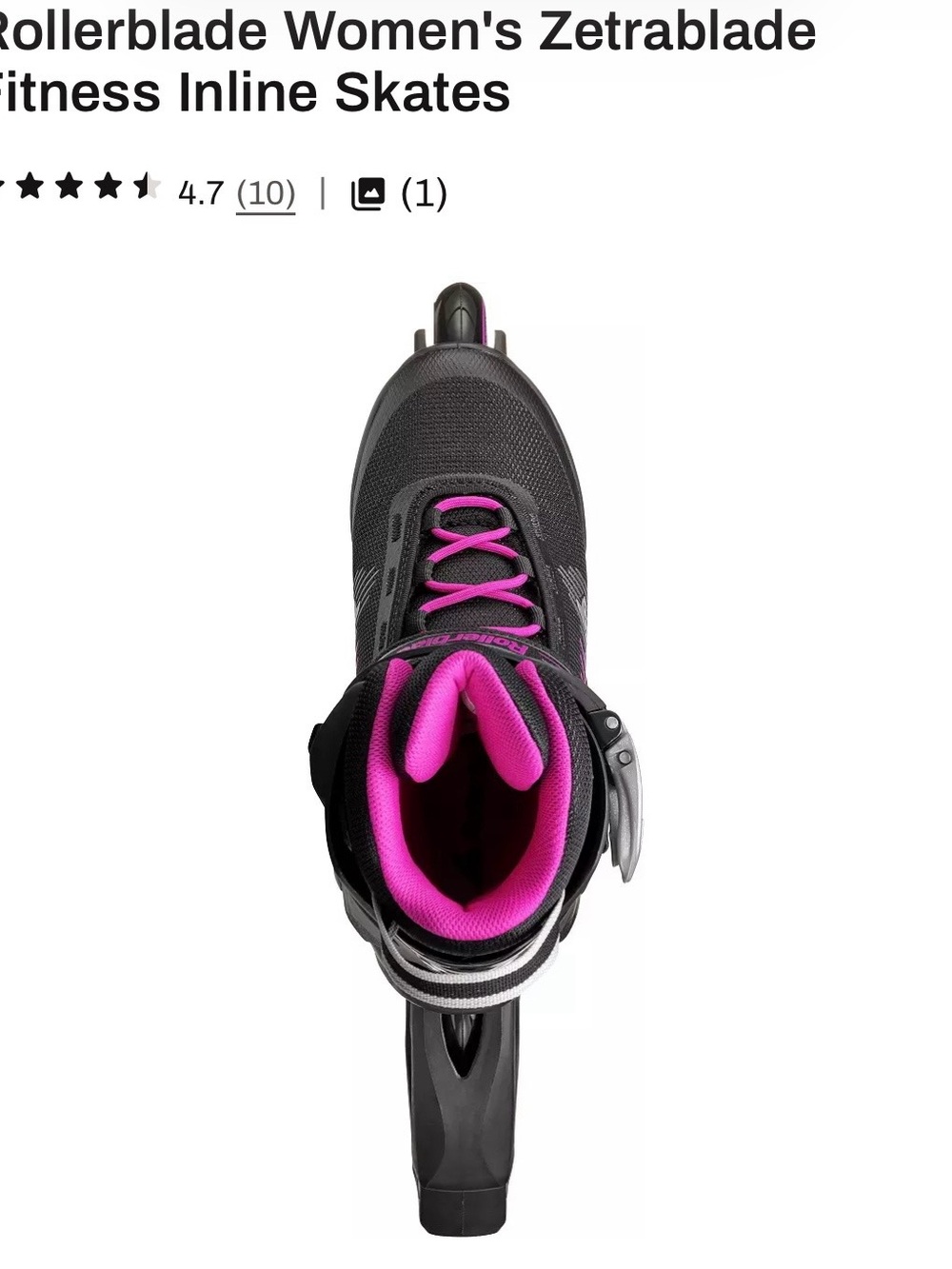 Rollerblade Women's Zetrablade Fitness Inline Skates - Black & Pink: size 8 - Picture 5 of 5